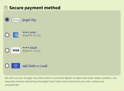 Customized iframe shown on checkout page.