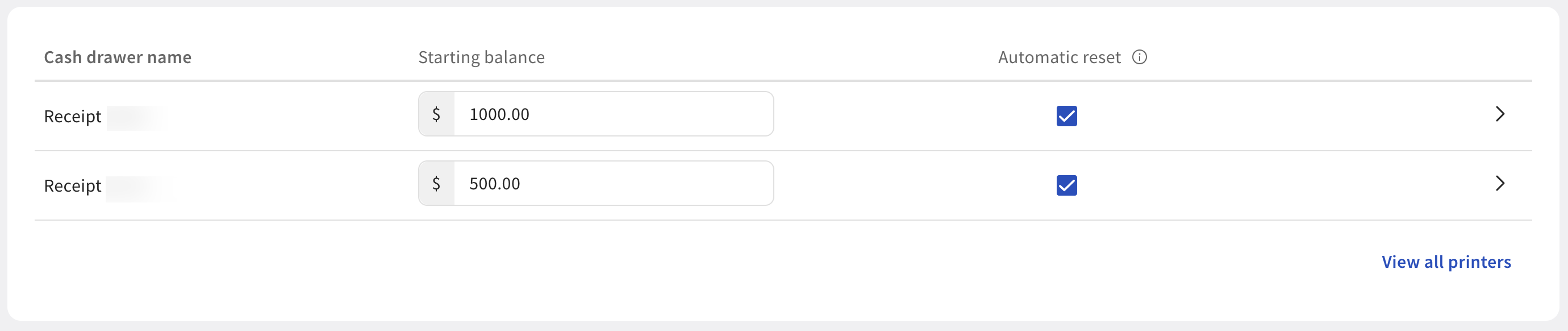 Reset starting balance setting on Toast Web.