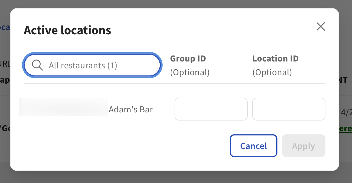 Shows edit group or location ID dialog.
