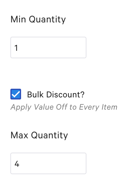 Bulk Discount option in the Advanced Settings section of the discount configuration page