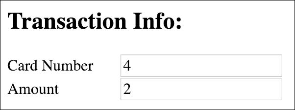 A screenshot of the Transaction Info controls.