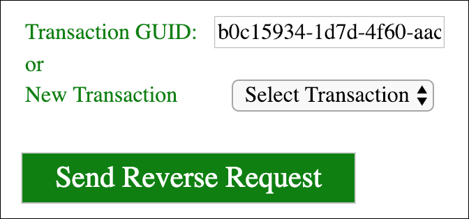 A screenshot of the controls for sending a reverse request.