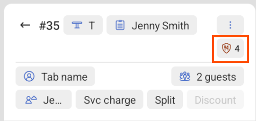 This image emphasizes the allergies icon in the Party details dialog.