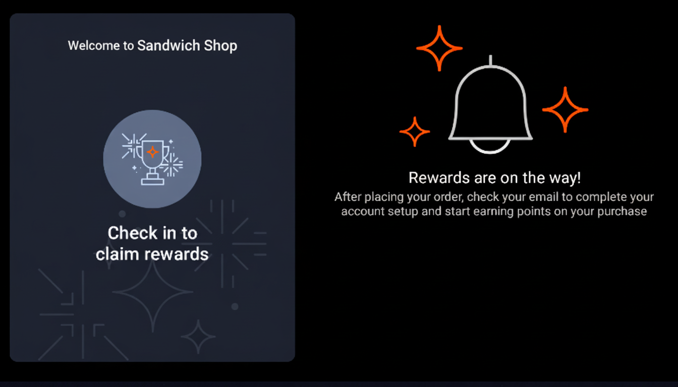 The guest facing display showing the sign-up confirmation screen.