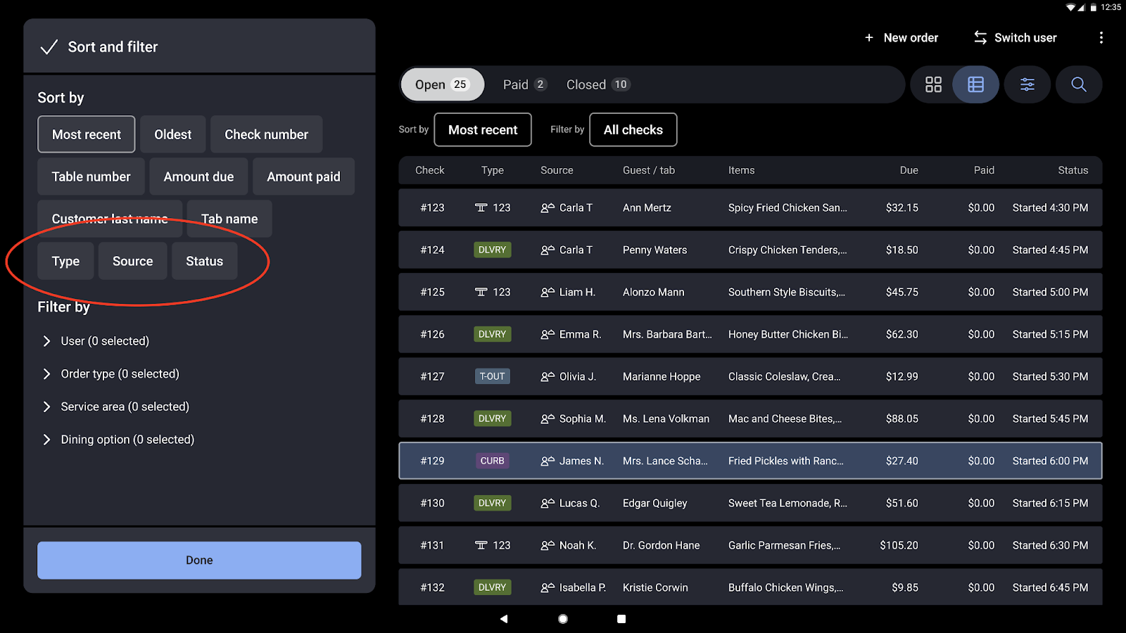 Screenshot showing the sort and filter menu with new sorting options.
