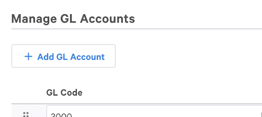 Add GL Account button