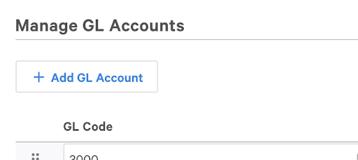 Add GL Account button.