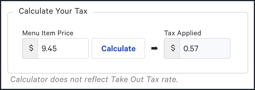 Testing the Tax Rate with the tax calculator.